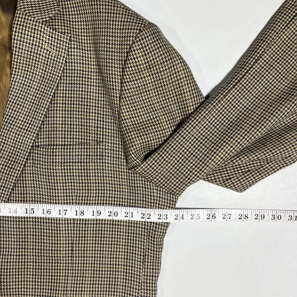 Pendleton Heritage VTG Mens 46L Wool Blazer Brown Houndstooth Sport Coat Jacket